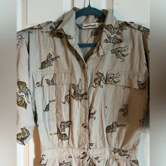 Dianne Von Furstenberg tiger print jumpsuit vintage - Picture 6 of 11